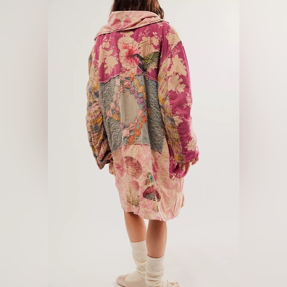 Magnolia Pearl Jackets & Blazers - Magnolia Pearl Floral Patchwork Siyah Double Breasted Coat Jacket Abilene